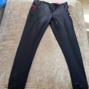 Black Lorna Jane leggings with pink underneath